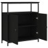 Aparador de madera de ingeniería negro 70x30x80