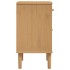 Mesita noche SENJA aspecto ratán madera pino marrón 40x35x65