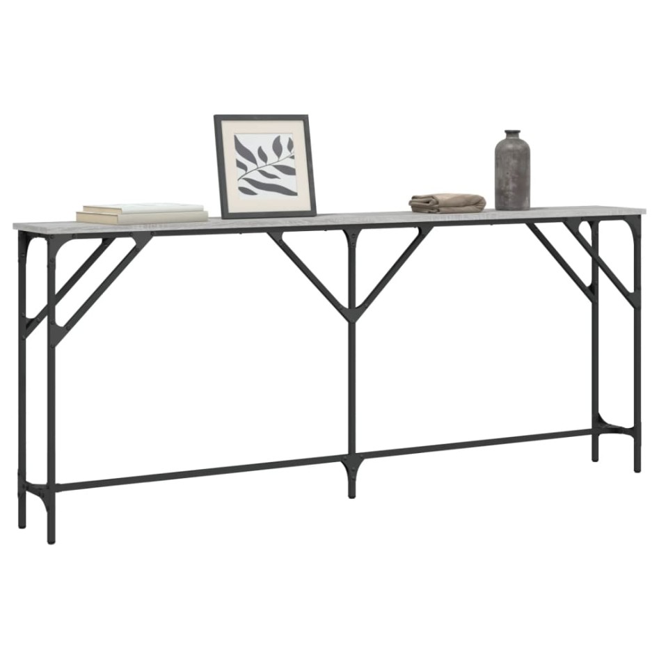 Mesa consola madera de ingeniería gris Sonoma 180x23x75