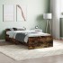 Estructura de cama sin colchón madera roble ahumado 90x200