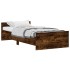 Estructura de cama sin colchón madera roble ahumado 90x200