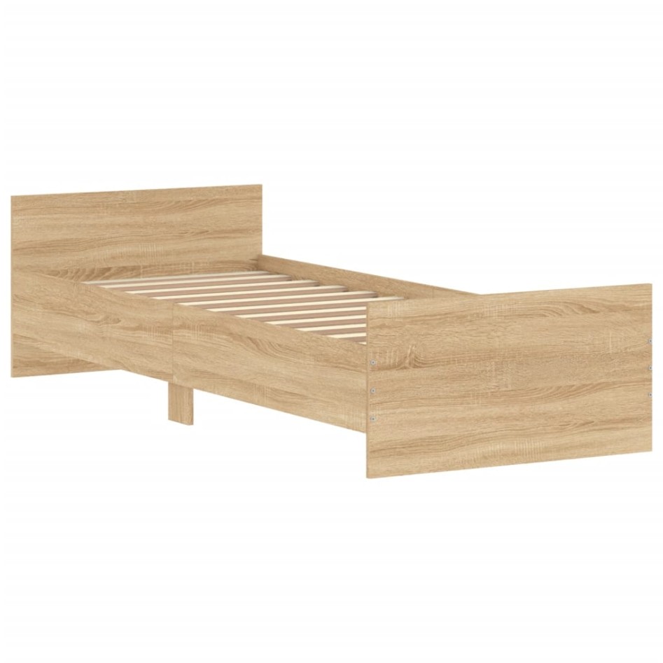 Estructura de cama sin colchón madera roble Sonoma 75x190