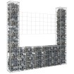 Cesta de gaviones forma de U 2 postes de hierro 140x20x150 cm