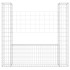 Cesta de gaviones forma de U 2 postes de hierro 140x20x150