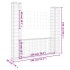 Cesta de gaviones forma de U 2 postes de hierro 140x20x150