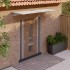 Marquesina puerta policarbonato gris y transparente 239x90