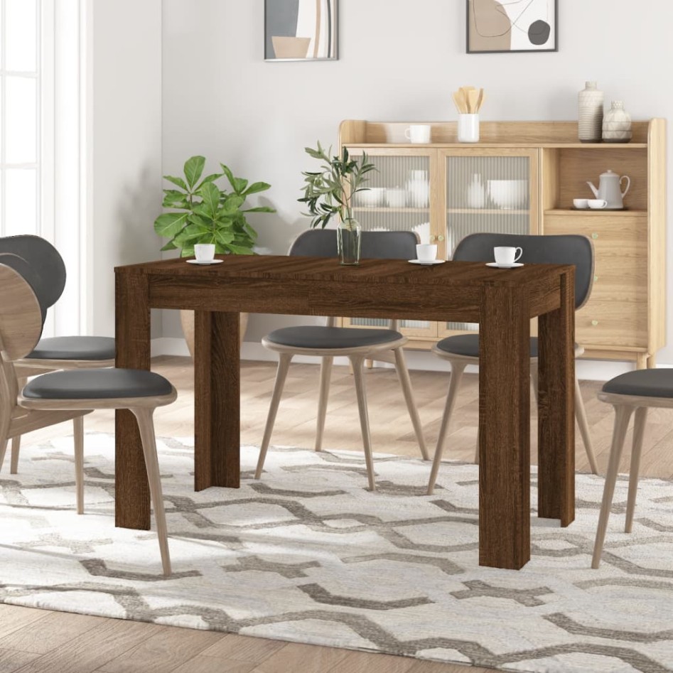 Mesa de comedor madera de ingeniería marrón roble 120x60x76