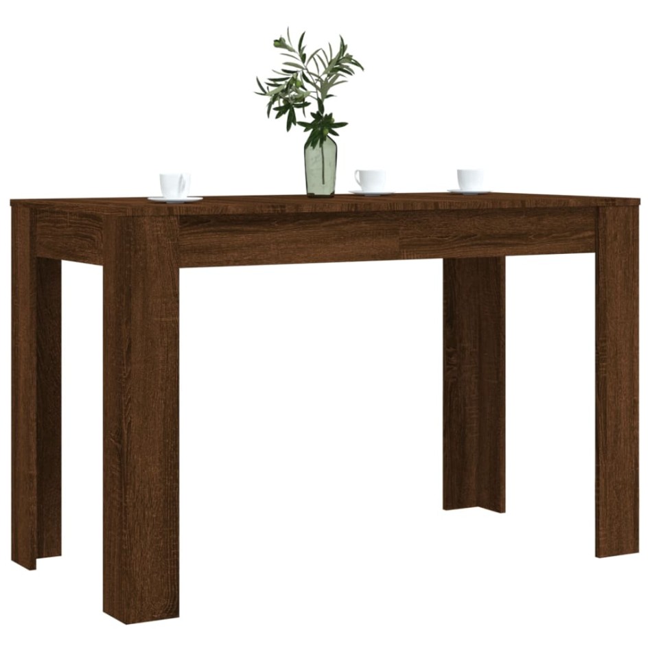 Mesa de comedor madera de ingeniería marrón roble 120x60x76