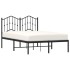 Estructura cama sin colchón con cabecero metal negro 120x200