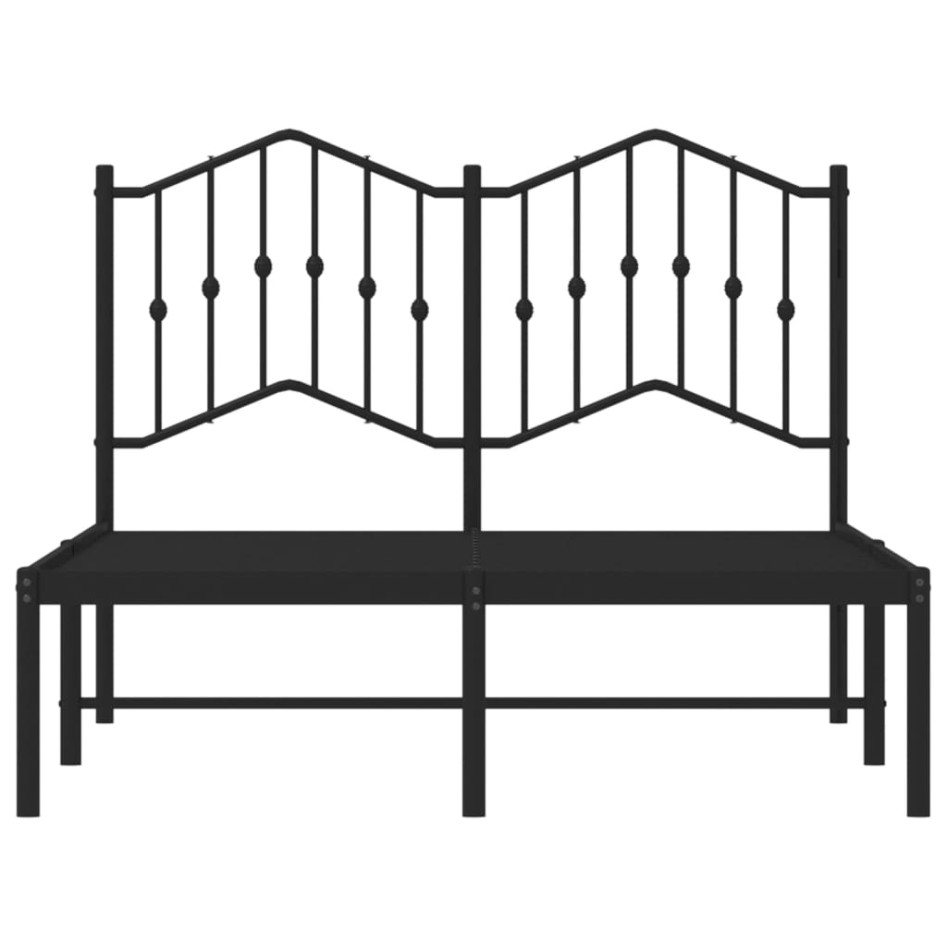 Estructura cama sin colchón con cabecero metal negro 120x200