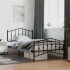 Estructura cama sin colchón con estribo metal negro 107x203