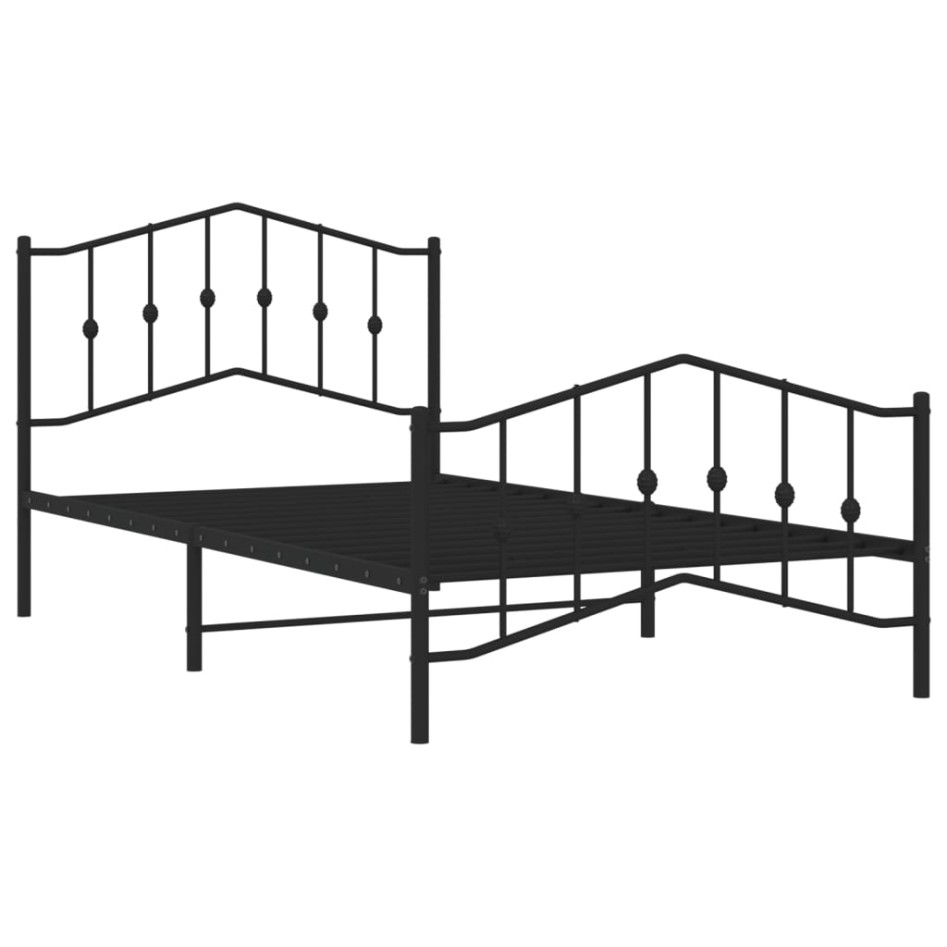 Estructura cama sin colchón con estribo metal negro 107x203