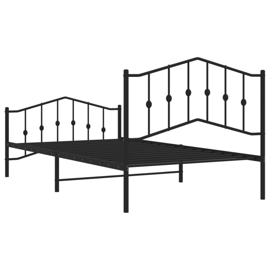 Estructura cama sin colchón con estribo metal negro 107x203