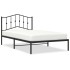 Estructura cama sin colchón con cabecero metal negro 107x203