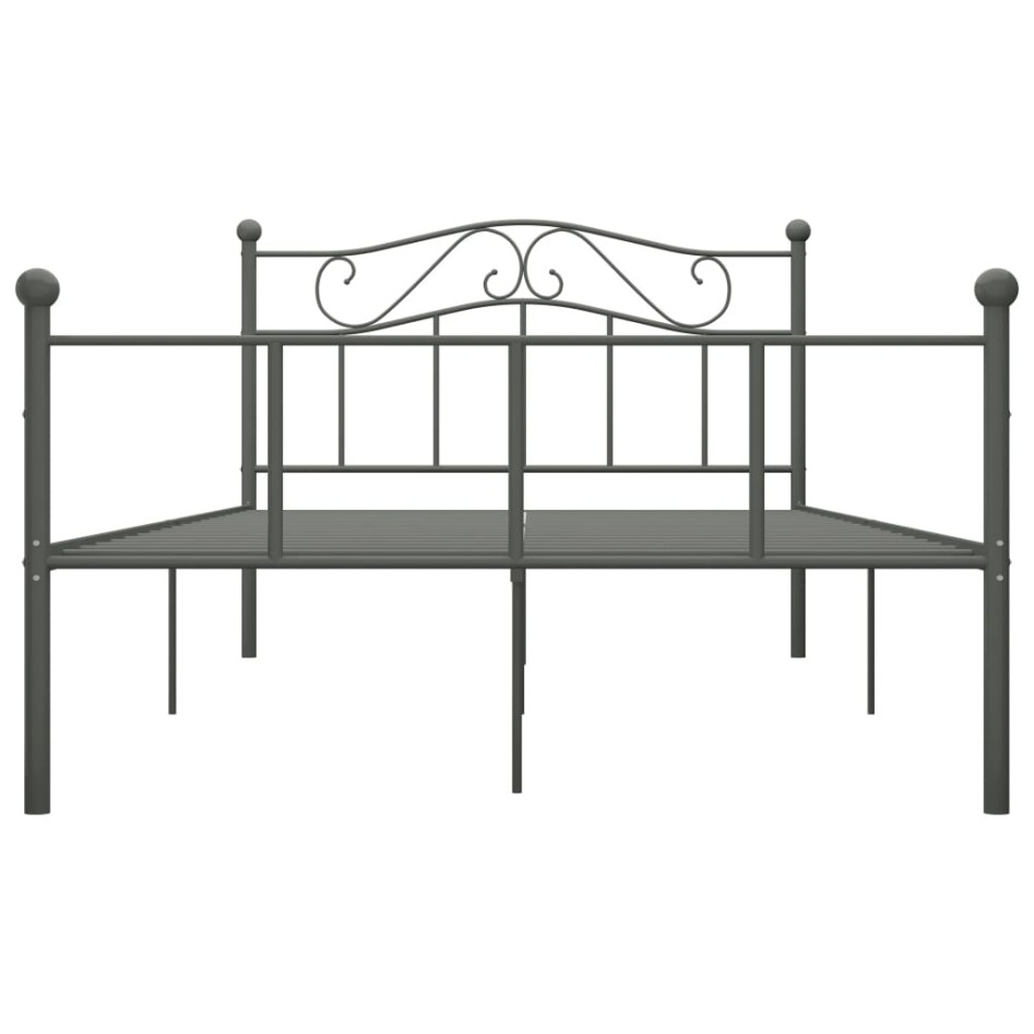 Estructura de cama de metal gris 140x200