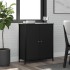Aparador de madera de ingeniería negro 70x30x80