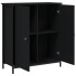 Aparador de madera de ingeniería negro 70x30x80