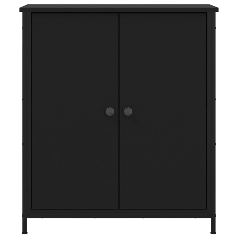 Aparador de madera de ingeniería negro 70x30x80