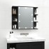 Mueble con espejo y LED negro 70x16,5x60