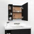 Mueble con espejo y LED negro 70x16,5x60