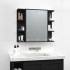 Mueble con espejo y LED negro 70x16,5x60