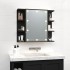 Mueble con espejo y LED negro 70x16,5x60
