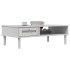 Mesa de centro SENJA aspecto ratán madera blanco 100x55x33