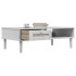 Mesa de centro SENJA aspecto ratán madera blanco 100x55x33