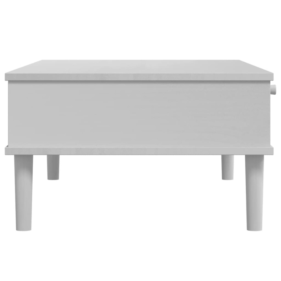 Mesa de centro SENJA aspecto ratán madera blanco 100x55x33