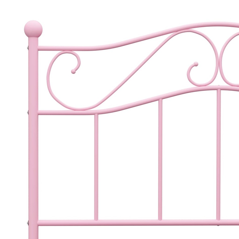 Estructura de cama metal rosa 100x200