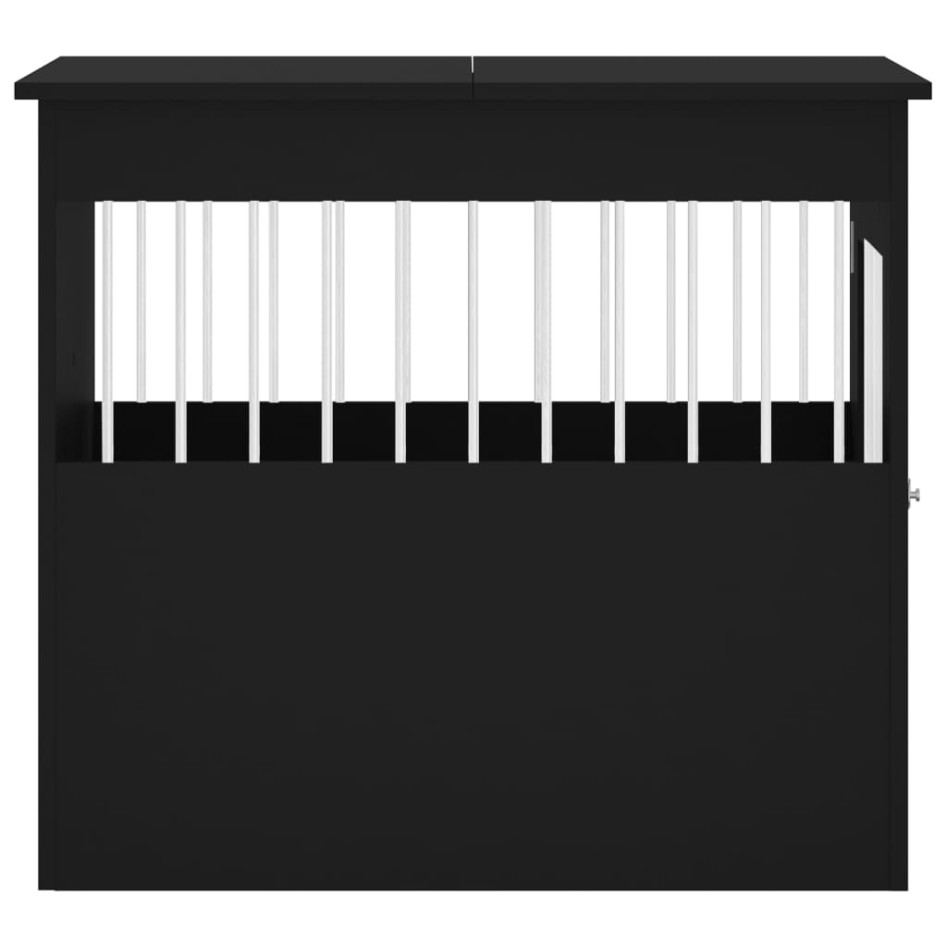 Jaula para perros madera de ingeniería negro 64,5x80x71