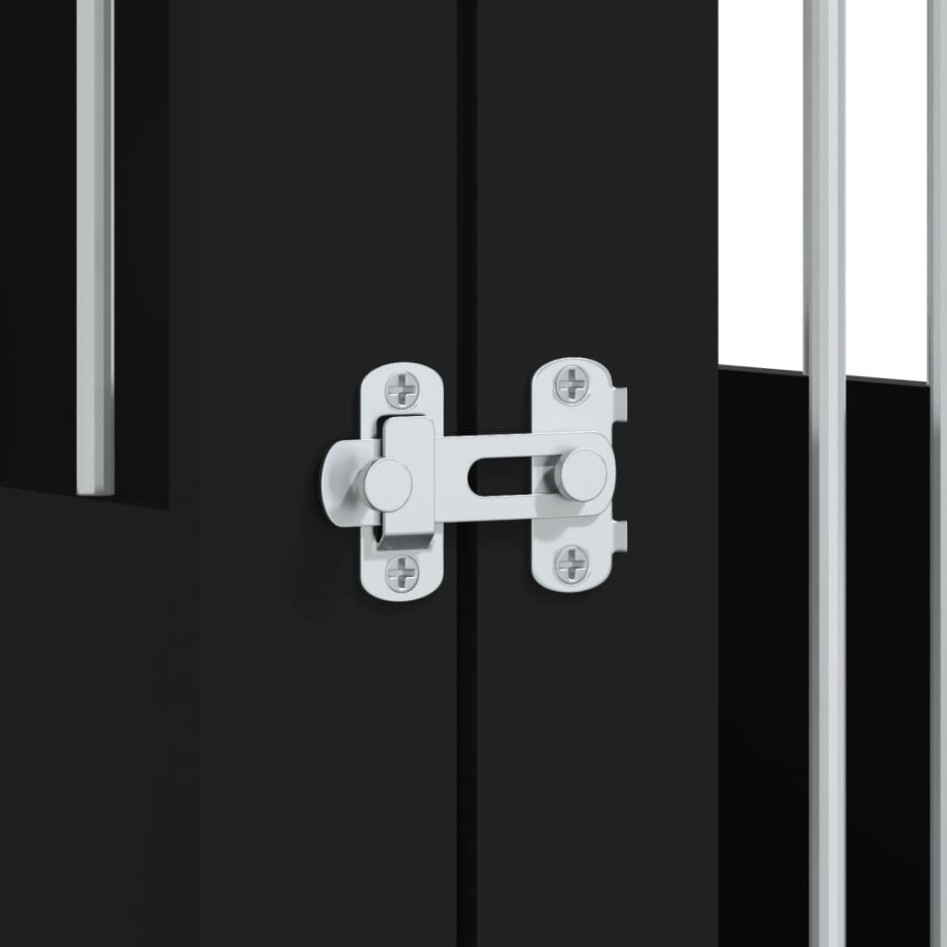 Jaula para perros madera de ingeniería negro 64,5x80x71