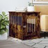 Jaula para perros madera ingeniería roble ahumado 55x80x68