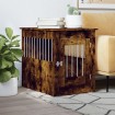Jaula para perros madera ingeniería roble ahumado 55x80x68 cm