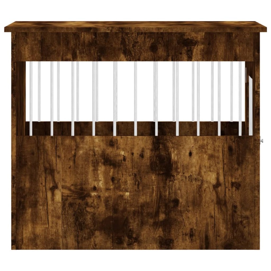 Jaula para perros madera ingeniería roble ahumado 55x80x68
