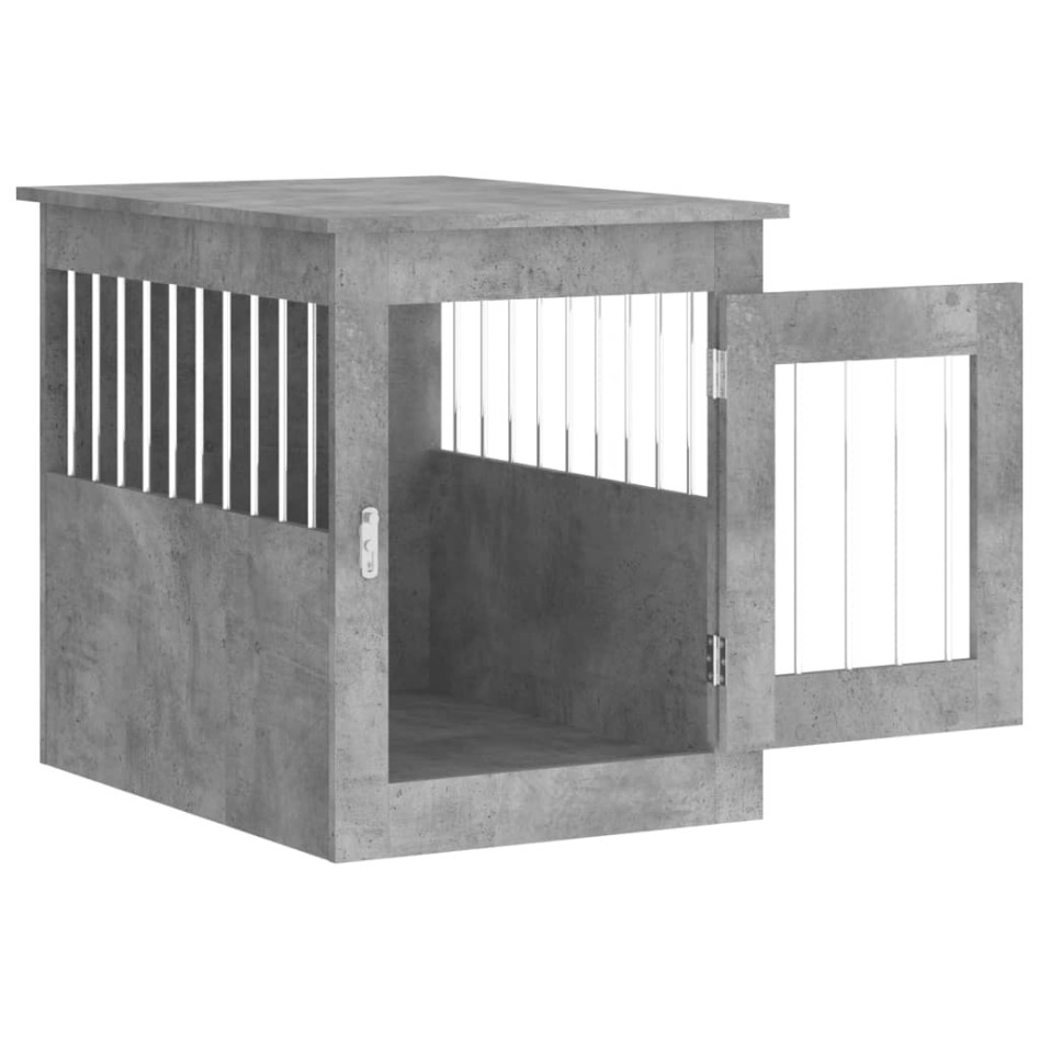 Jaula para perros madera ingeniería gris hormigón 55x75x65