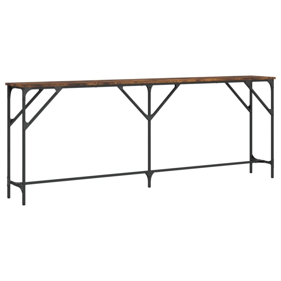 Mesa consola madera de ingeniería roble ahumado 200x29x75