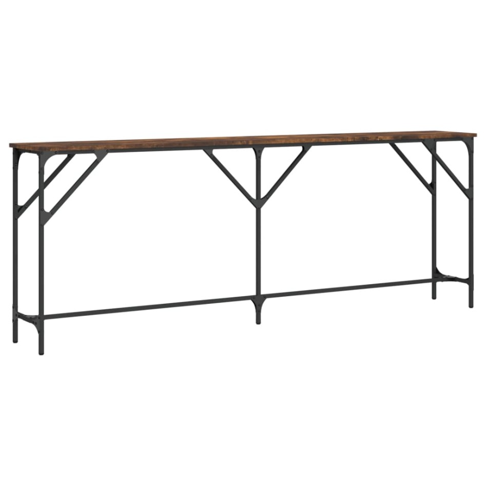 Mesa consola madera de ingeniería roble ahumado 200x29x75