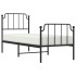 Estructura cama sin colchón con estribo metal negro 75x190