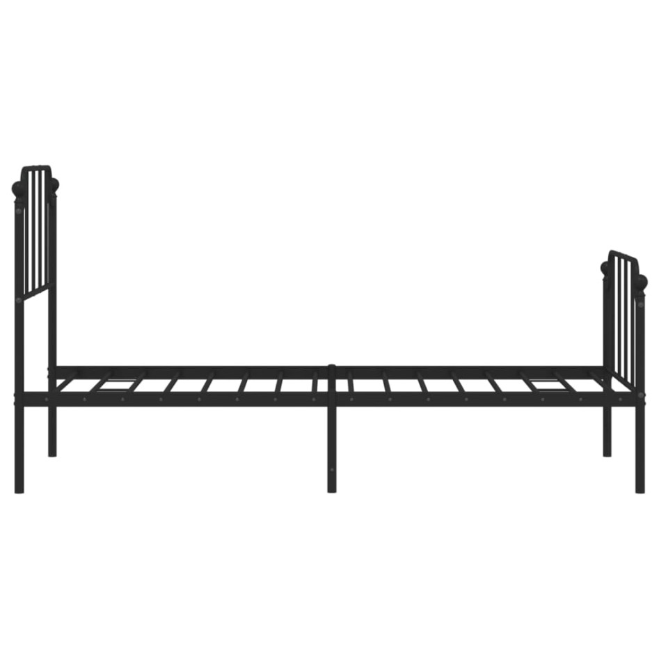 Estructura cama sin colchón con estribo metal negro 75x190