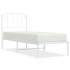 Estructura cama sin colchón con cabecero metal blanco 80x200
