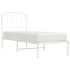 Estructura cama sin colchón con cabecero metal blanco 80x200