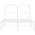 Estructura cama sin colchón con cabecero metal blanco