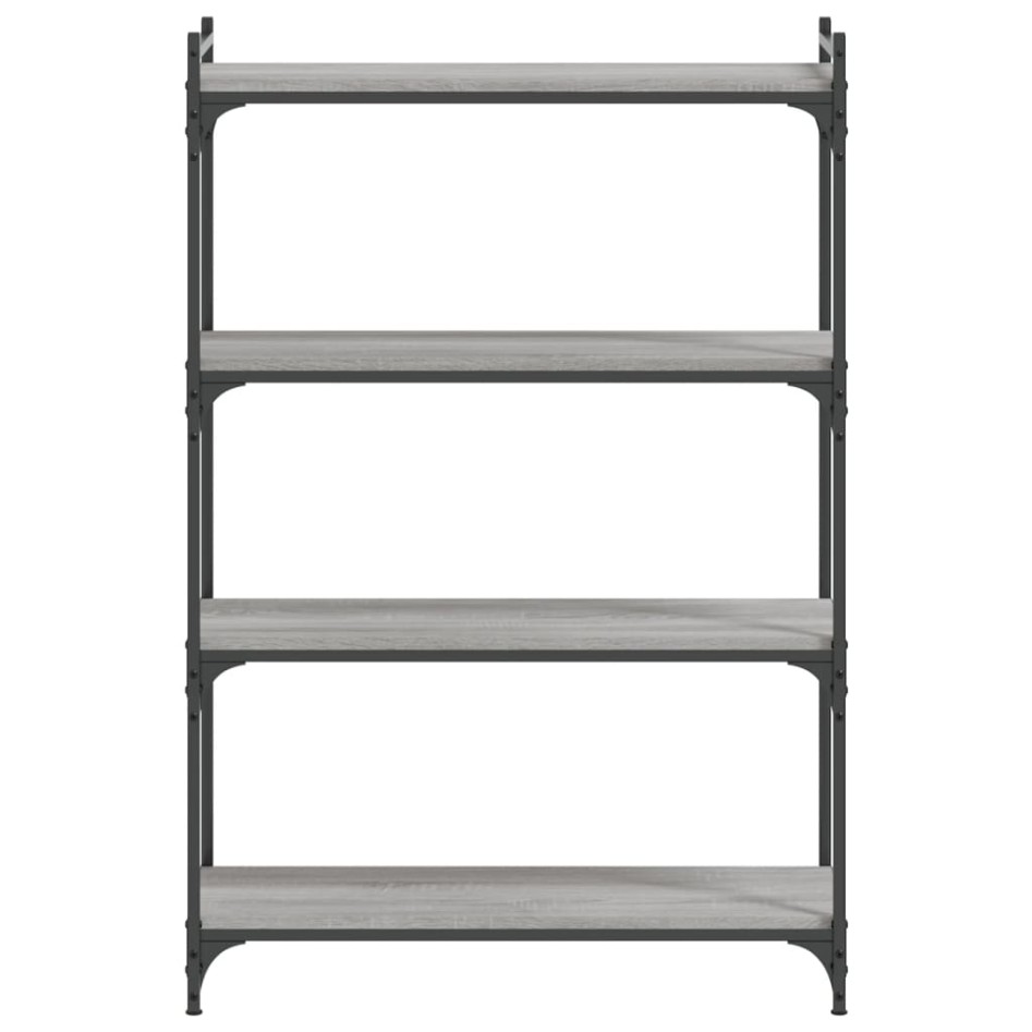 Librería 4 estantes madera ingeniería gris Sonoma 80x30x120