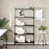 Librería de 5 estantes madera de ingeniería negro 80x30x154