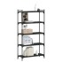 Librería de 5 estantes madera de ingeniería negro 80x30x154