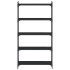 Librería de 5 estantes madera de ingeniería negro 80x30x154