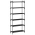 Librería de 6 estantes madera de ingeniería negro 80x30x188
