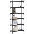 Librería de 6 estantes madera de ingeniería negro 80x30x188