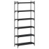 Librería de 6 estantes madera de ingeniería negro 80x30x188
